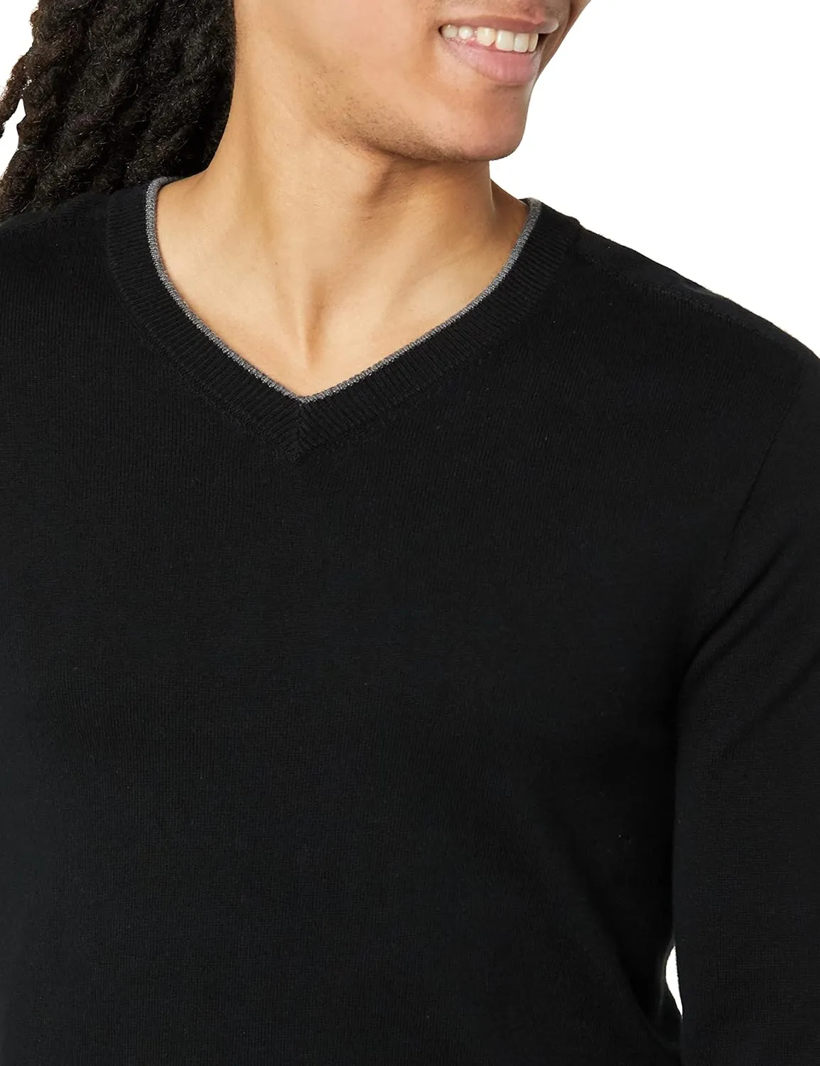Men's 3D Fine Gauge V-Neck Sweater