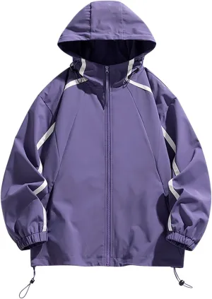 Men's Casual 2024 Drawstring Jacket Coats Trendy Loose Fit Long Sleeve With Zipper Classic Solid Hooded Jacket