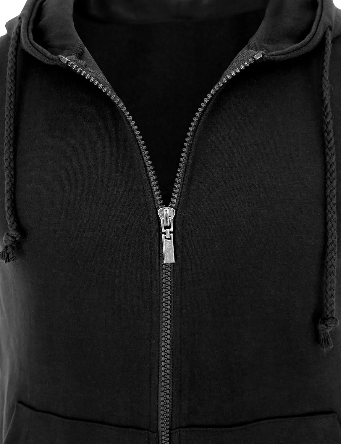 Men's Casual Zip-Hoodie Vest Cotton Sleeveless Zip up Hoodie Vest