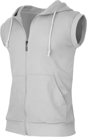 Men's Casual Zip-Hoodie Vest Cotton Sleeveless Zip up Hoodie Vest