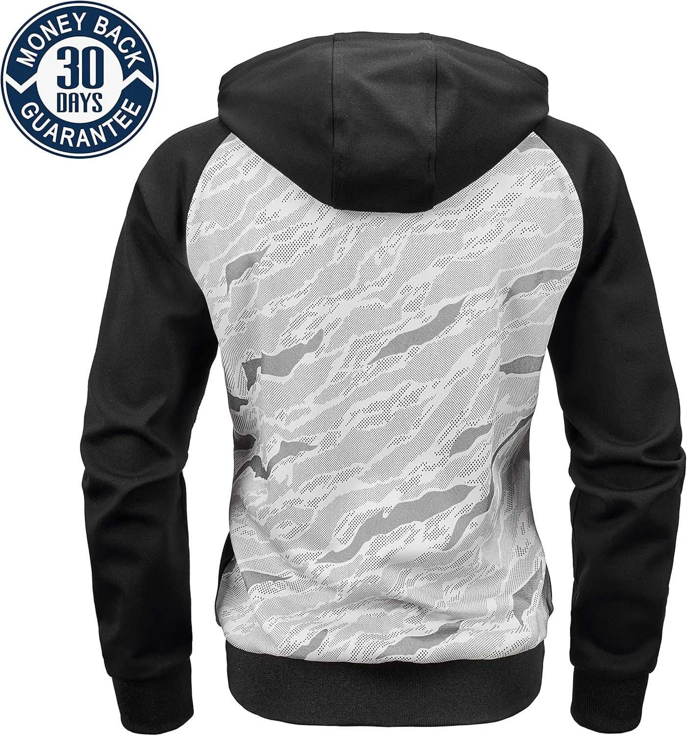 Men's Color Block Hoodie-Full Zip Ultimate Heavyweight Fleece Hoodie-Camo zip up hoodie With Kanga Pocket