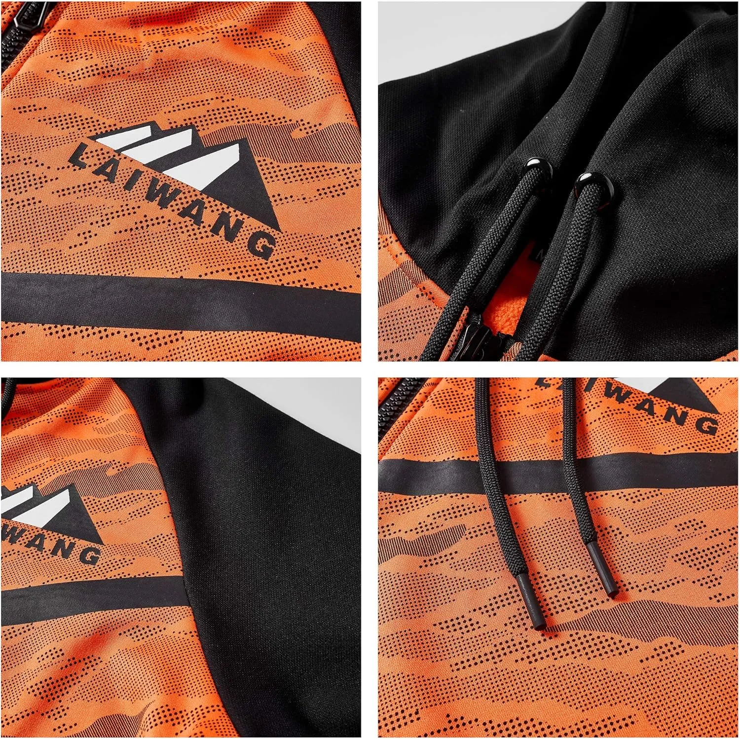 Men's Color Block Hoodie-Full Zip Ultimate Heavyweight Fleece Hoodie-Camo zip up hoodie With Kanga Pocket