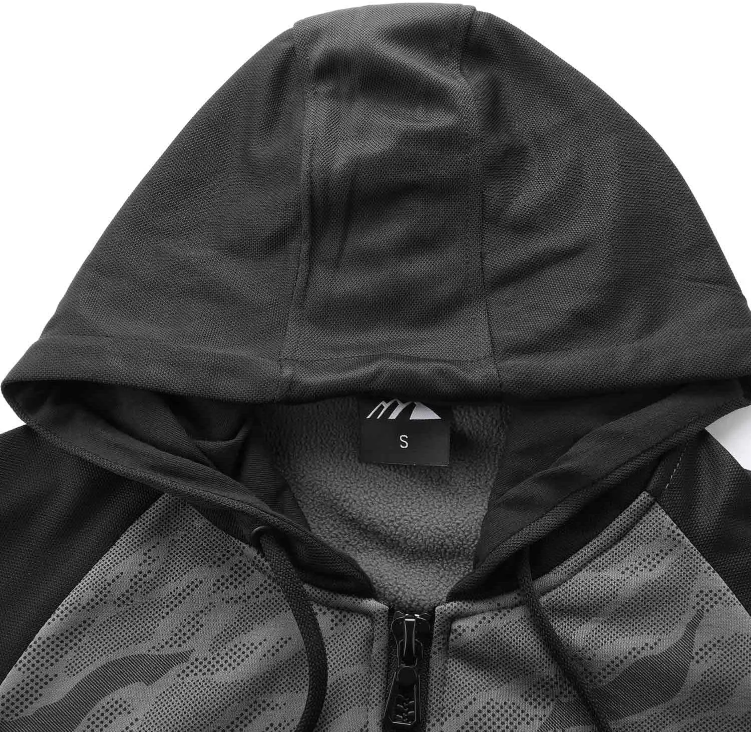 Men's Color Block Hoodie-Full Zip Ultimate Heavyweight Fleece Hoodie-Camo zip up hoodie With Kanga Pocket