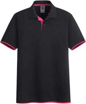 Mens Cotton Pique Polo Shirt Quick Dry Short Sleeve Golf Polo Shirts