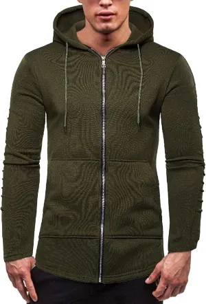 Men's Graphic Hoodies Casual Camouflage Sports Sweatshirt Long Sleeve Zipper Hooded Jacket Coat