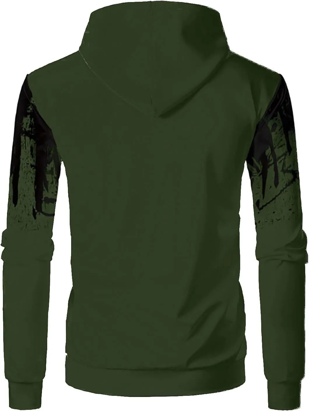 Men's Graphic Hoodies Casual Camouflage Sports Sweatshirt Long Sleeve Zipper Hooded Jacket Coat
