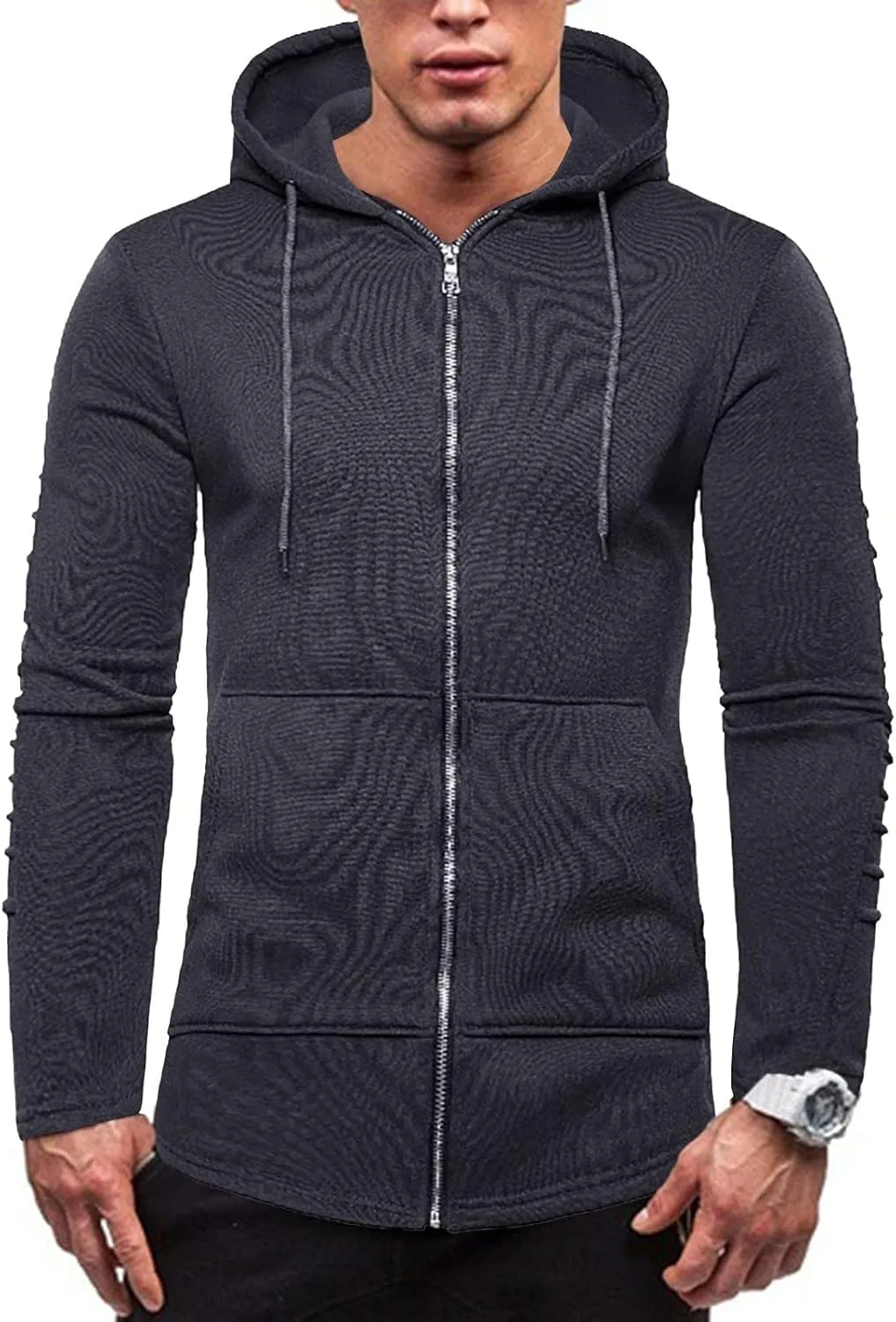 Men's Graphic Hoodies Casual Camouflage Sports Sweatshirt Long Sleeve Zipper Hooded Jacket Coat
