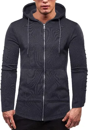 Men's Graphic Hoodies Casual Camouflage Sports Sweatshirt Long Sleeve Zipper Hooded Jacket Coat
