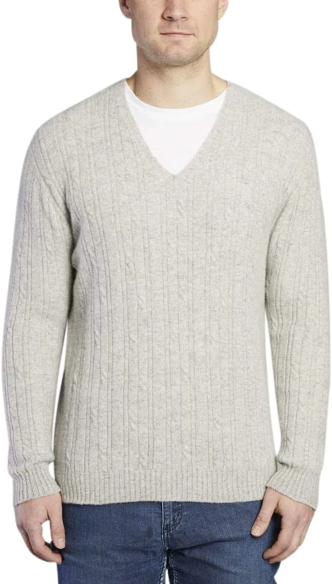  Men's Lightweight Merino Wool V-Neck Sweater