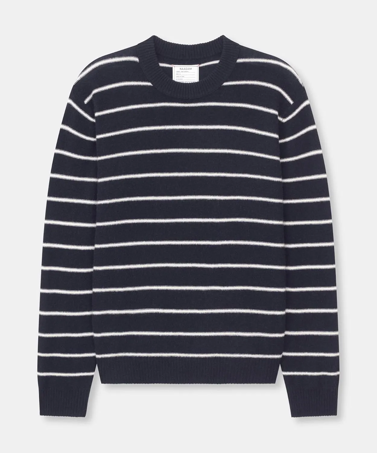 Men's Lightweight Reversible Cashmere Striped Crewneck Sweater