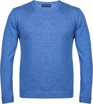 Mens Merino Wool V-Neck Sweater Pullover