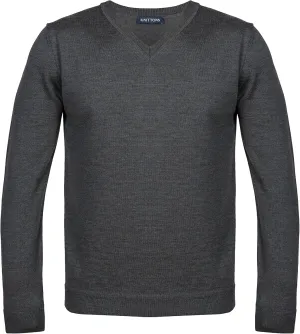Mens Merino Wool V-Neck Sweater Pullover