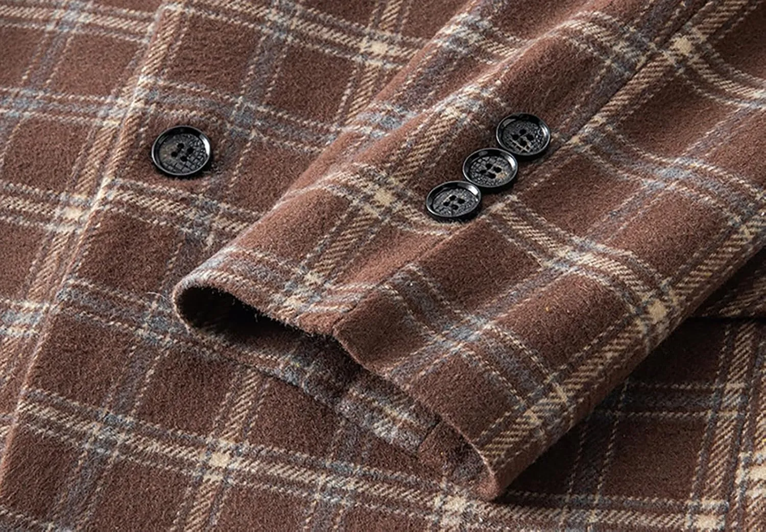 Mens Plaid Blazer Leisure Lightweight Sport Coat Two Button Suit Jacket Slim Fit Checkered Blazer for Men Wedding
