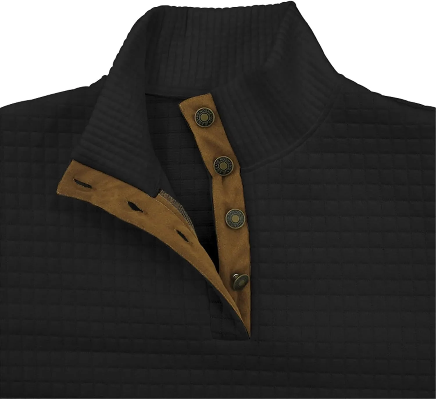 Men's Quarter Button Pullover Long Sleeve Casual Polo Sweatshirt Slim Fit V Neck Sweatshirt Sweaters Basic Tees Tops