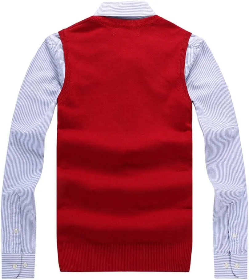 Men's Solid V Neck Sweater Vest