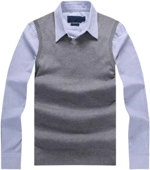 Men's Solid V Neck Sweater Vest
