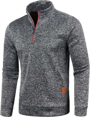 Mens Sweater Men's Quarter Zip Henley Shirts Knit Sweater Dress Long Sleeve Pullover Sweaters Turtleneck T-Shirts