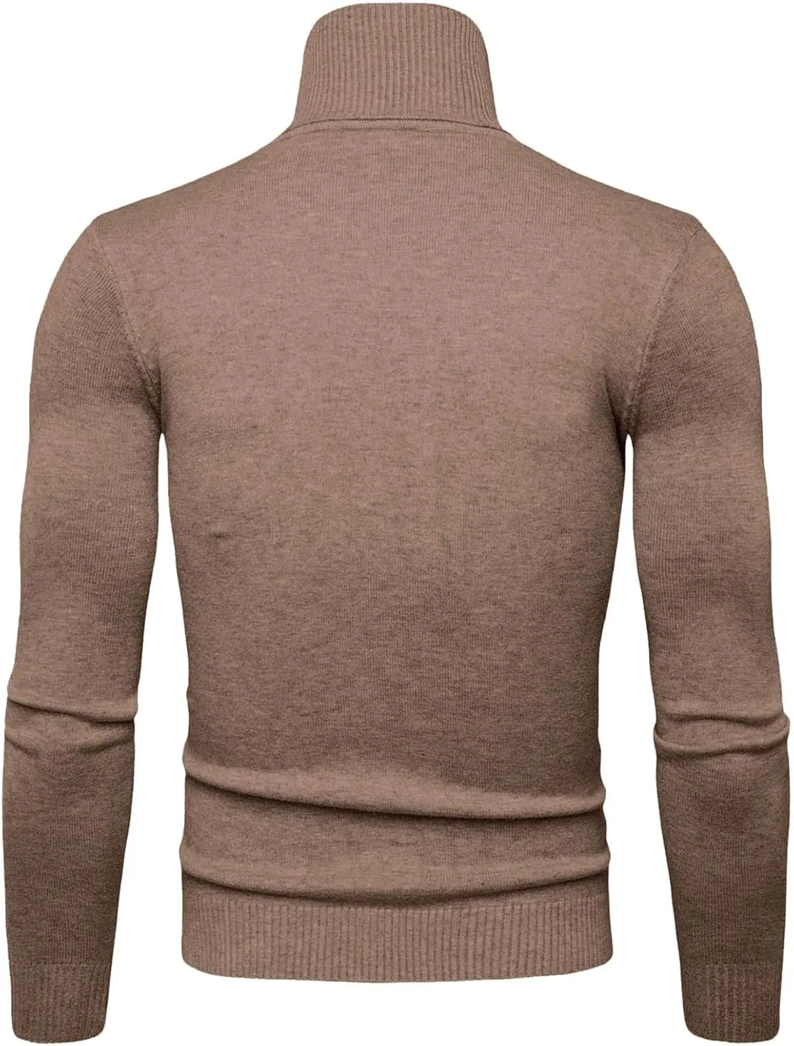 Mens Sweater Men's Solid Long Sleeve Ribbed Slim Fit Baselayer Knitted Pullover Turtleneck Sweater T-Shirts Shirts