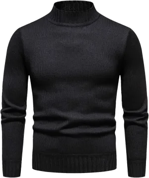Mens Sweater Men's Solid Turtleneck T-Shirts Long Sleeve Shirt Thermal Baselayer Ribbed Pullover Sweaters Sweatshirt