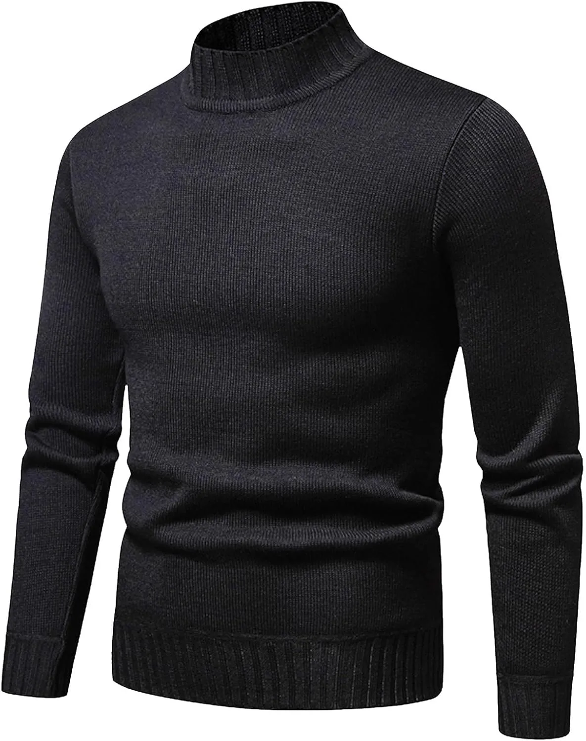Mens Sweater Men's Solid Turtleneck T-Shirts Long Sleeve Shirt Thermal Baselayer Ribbed Pullover Sweaters Sweatshirt