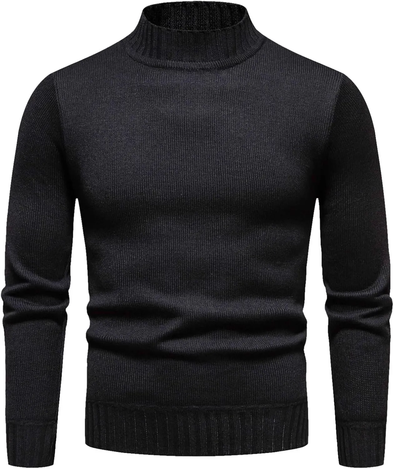 Mens Sweater Men's Solid Turtleneck T-Shirts Long Sleeve Shirt Thermal Baselayer Ribbed Pullover Sweaters Sweatshirt