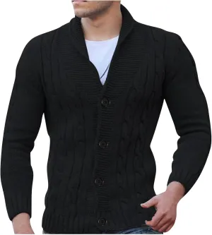 Men's Sweater Plus Size Autumn and Winter Fashion Loose Cardigan Warm Lapel Hooded Jacket Sweater Soft Sweater