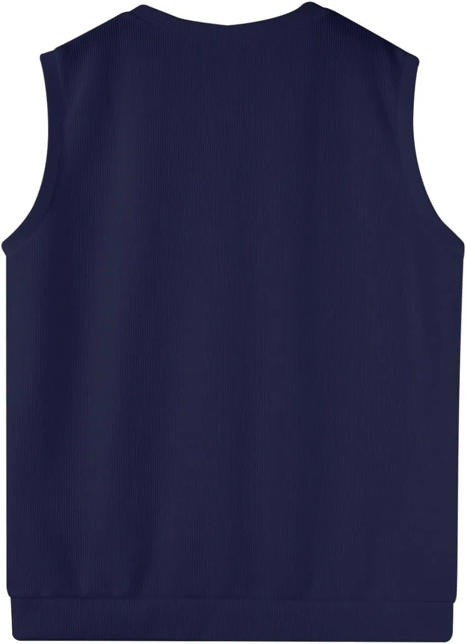Mens Sweater Vest Relaxed Fit V Neck Sleeveless Knitted Pullover Casual Spring and Fall Sweater Vest