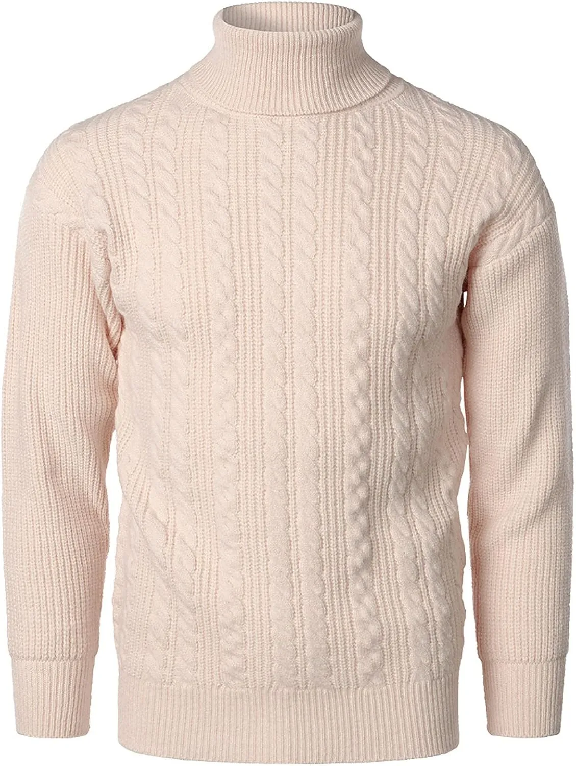 Mens SweatersMen's Solid Turtleneck Sweaters Long Sleeve Slim Fit Ribbed Knit Wool Thermal Pullover Sweatshirts