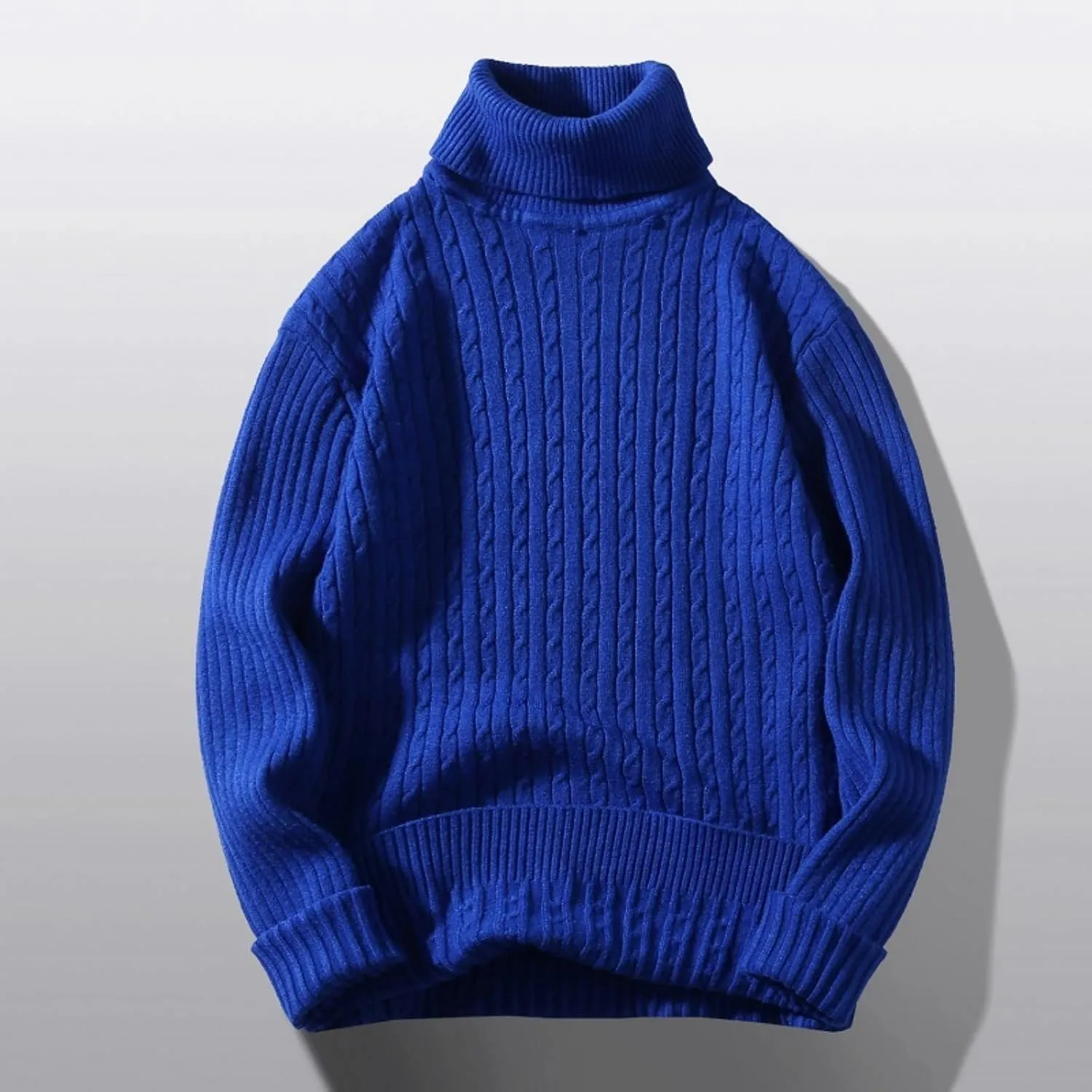 Mens SweatersMen's Turtleneck Sweater Pullover Twisted Pattern Loose Thick Winter Long Sleeve Cable Knit Sweaters