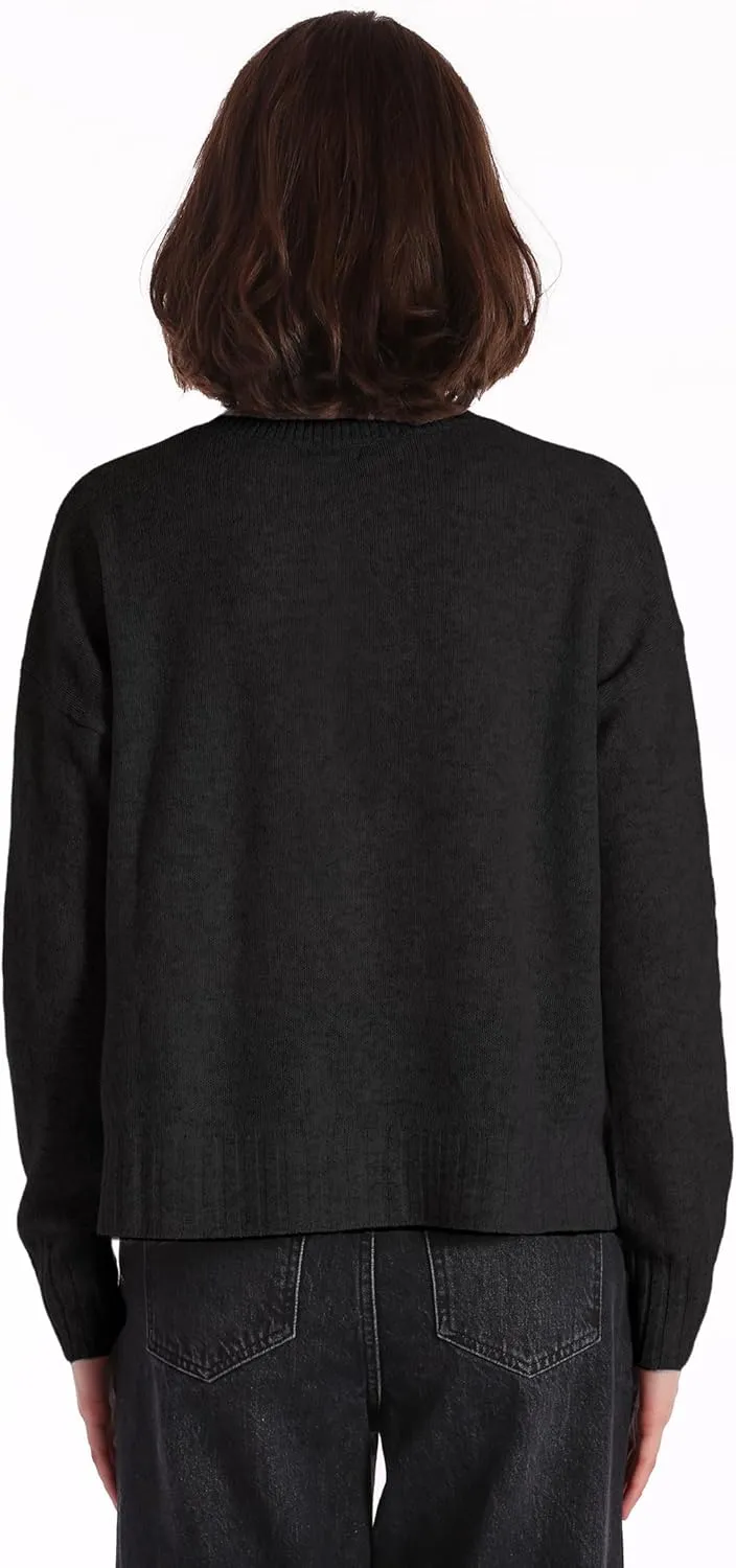 Minnie Rose Womens Long Sleeve Cashmere Sport Crewneck Sweater