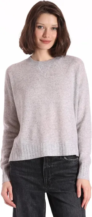 Minnie Rose Womens Long Sleeve Cashmere Sport Crewneck Sweater