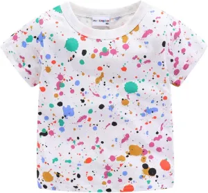 Mud Kingdom Boys Girls T-Shirts Cotton Cute Cartoon Graphic Tees for Kids 2-8 Years