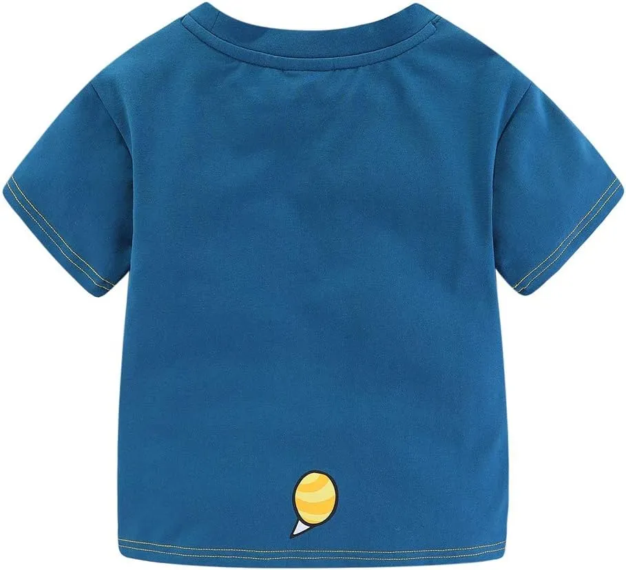 Mud Kingdom Boys Girls T-Shirts Cotton Cute Cartoon Graphic Tees for Kids 2-8 Years
