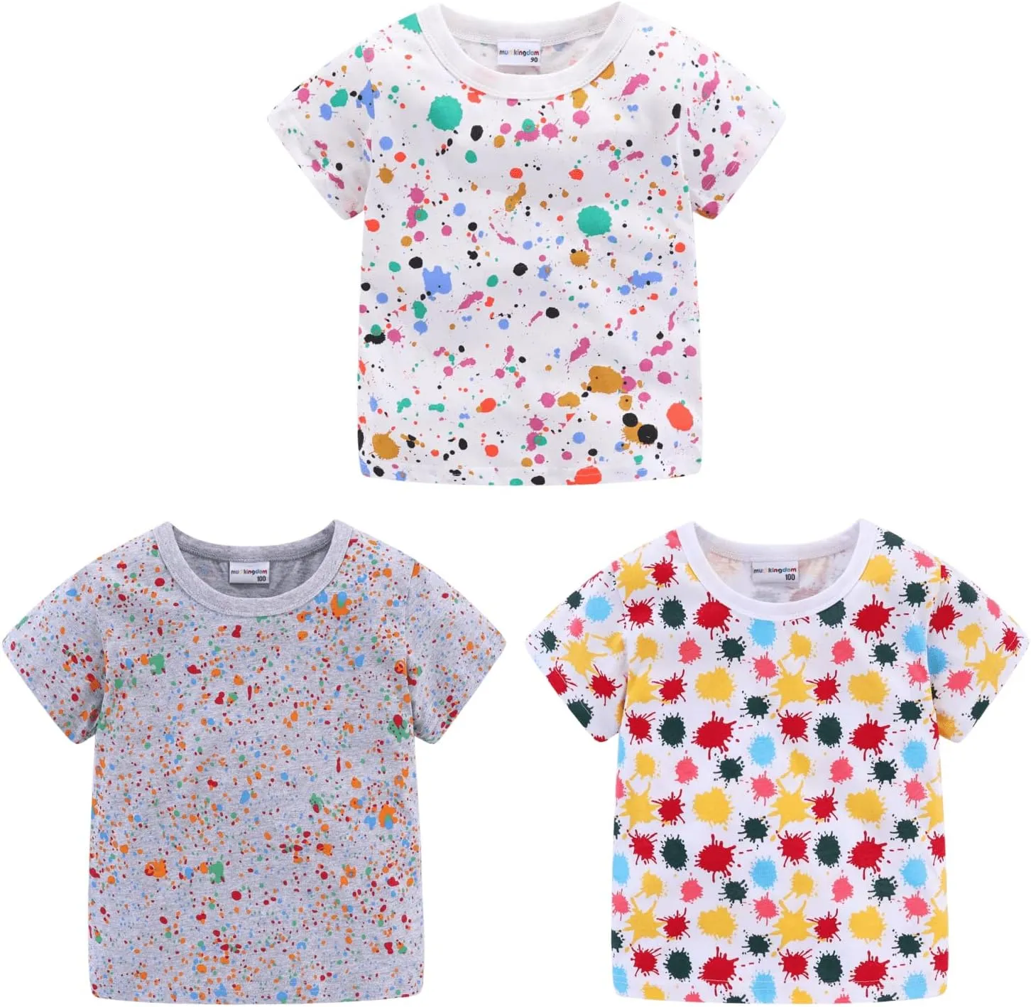 Mud Kingdom Boys Girls T-Shirts Cotton Cute Cartoon Graphic Tees for Kids 2-8 Years