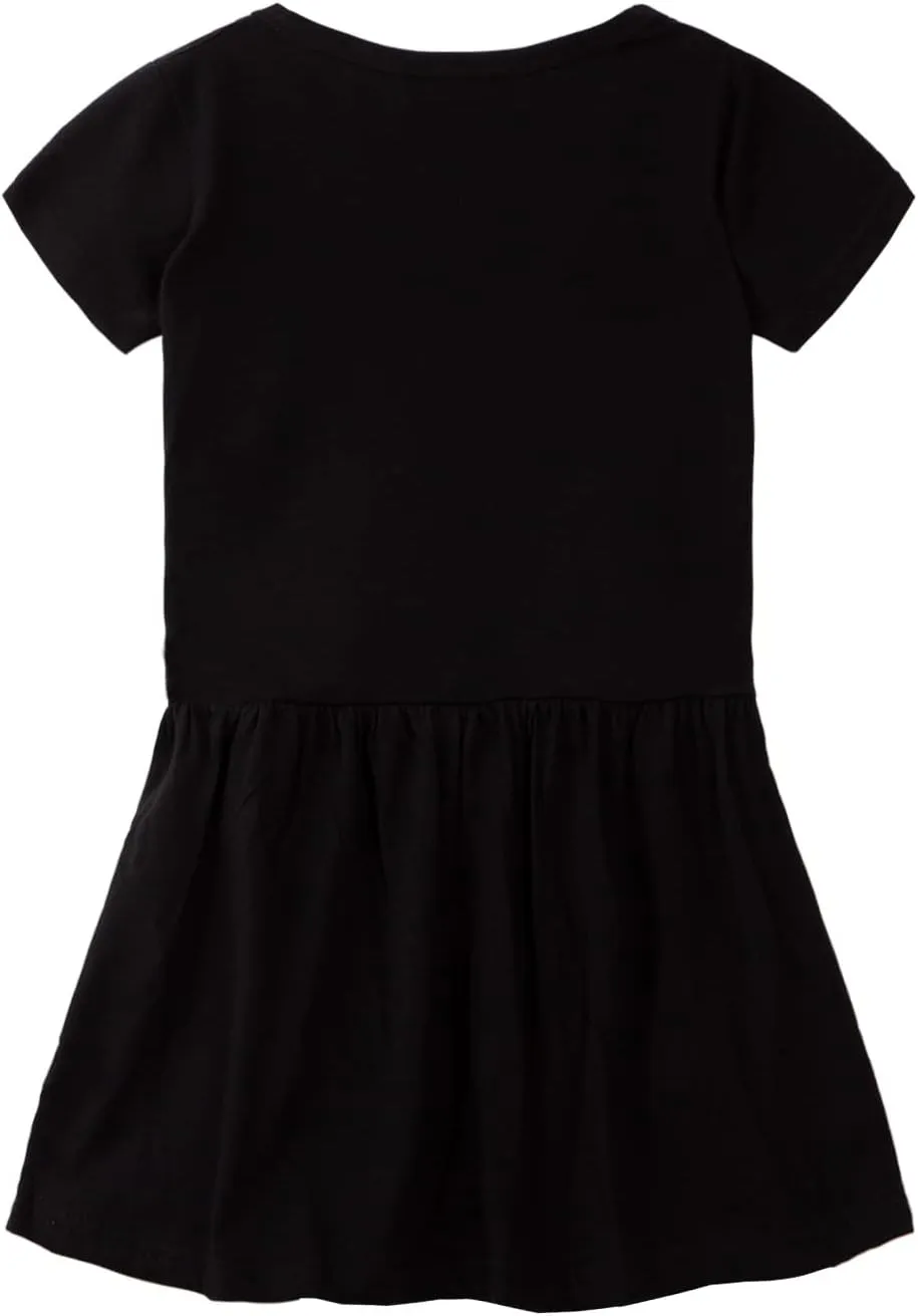 Mud Kingdom Little Girls Dresses Cotton Summer Holiday Cute Cat Dress Short Sleeve