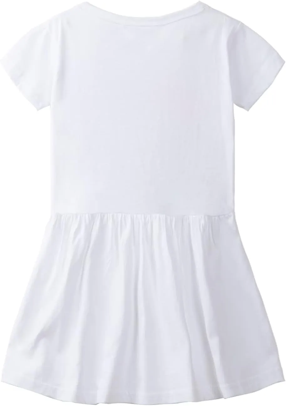 Mud Kingdom Little Girls Dresses Cotton Summer Holiday Cute Cat Dress Short Sleeve