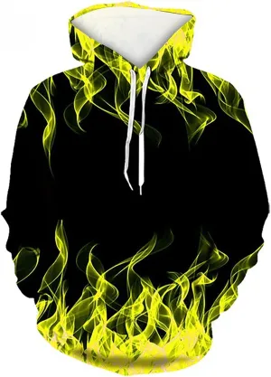 Muscularfit 5xl Mens Hoodies Big and Tall Drawstring Causal Long Sleeve 3D Flame Print Graphic Pullover Crewneck Sweatshirts