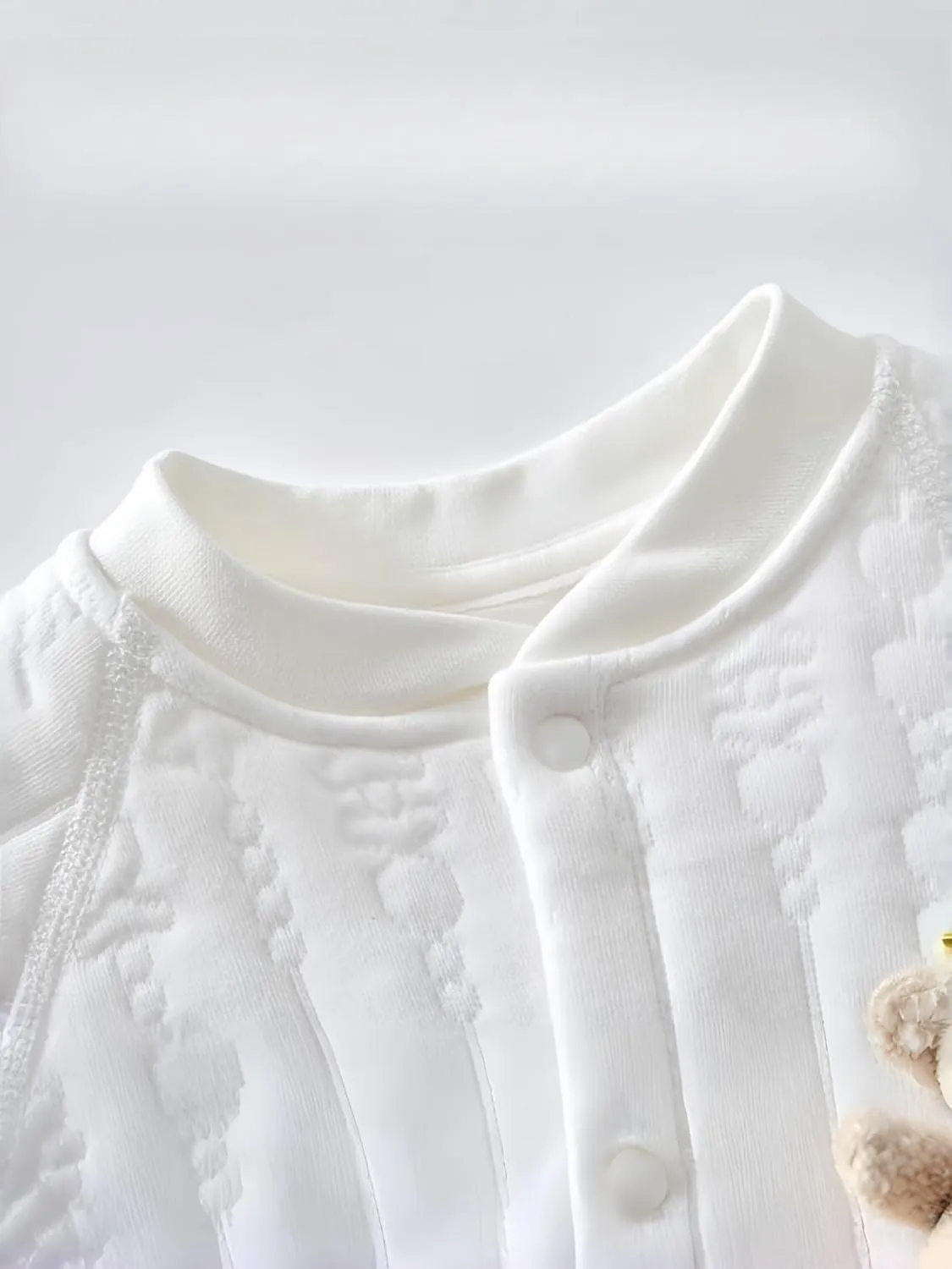 Newborn Knit Bodysuit, Baby Long Sleeve Button Solid Jumpsuit, Infant Boys and Girls Romper Clothes, Baby Home Outfit