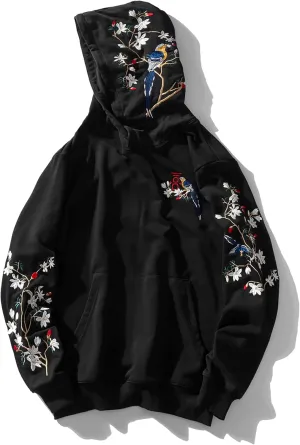 Niepce Inc Streetwear Men's Dragon Embroidered Heavyweight Graphic Hoodies