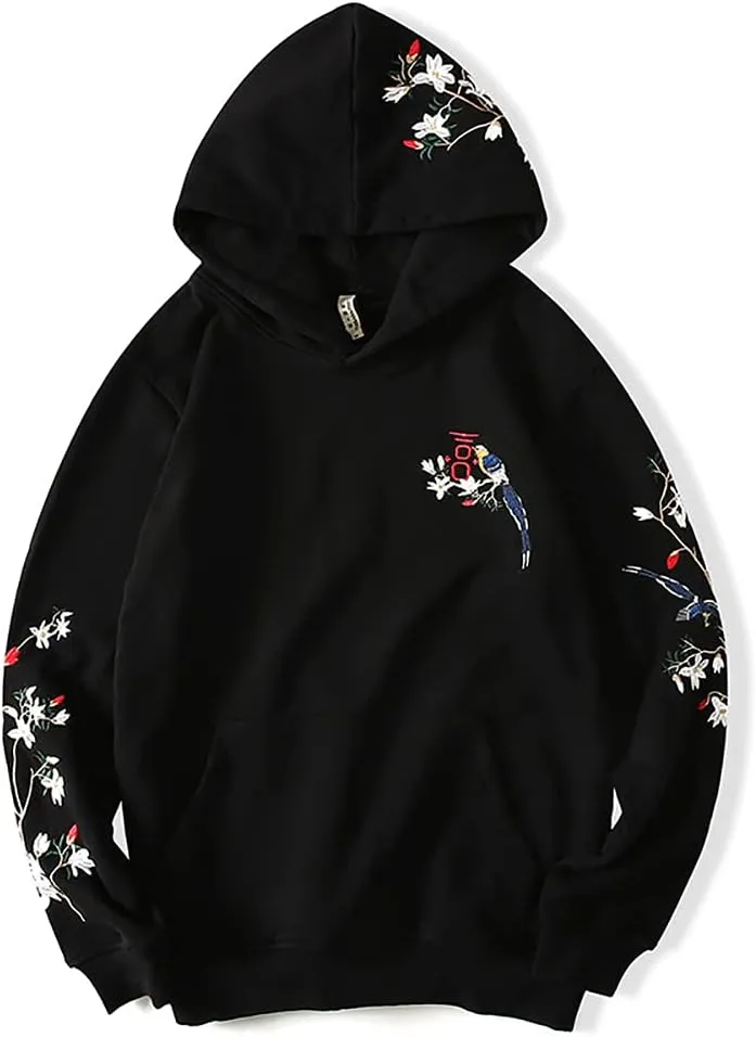 Niepce Inc Streetwear Men's Dragon Embroidered Heavyweight Graphic Hoodies