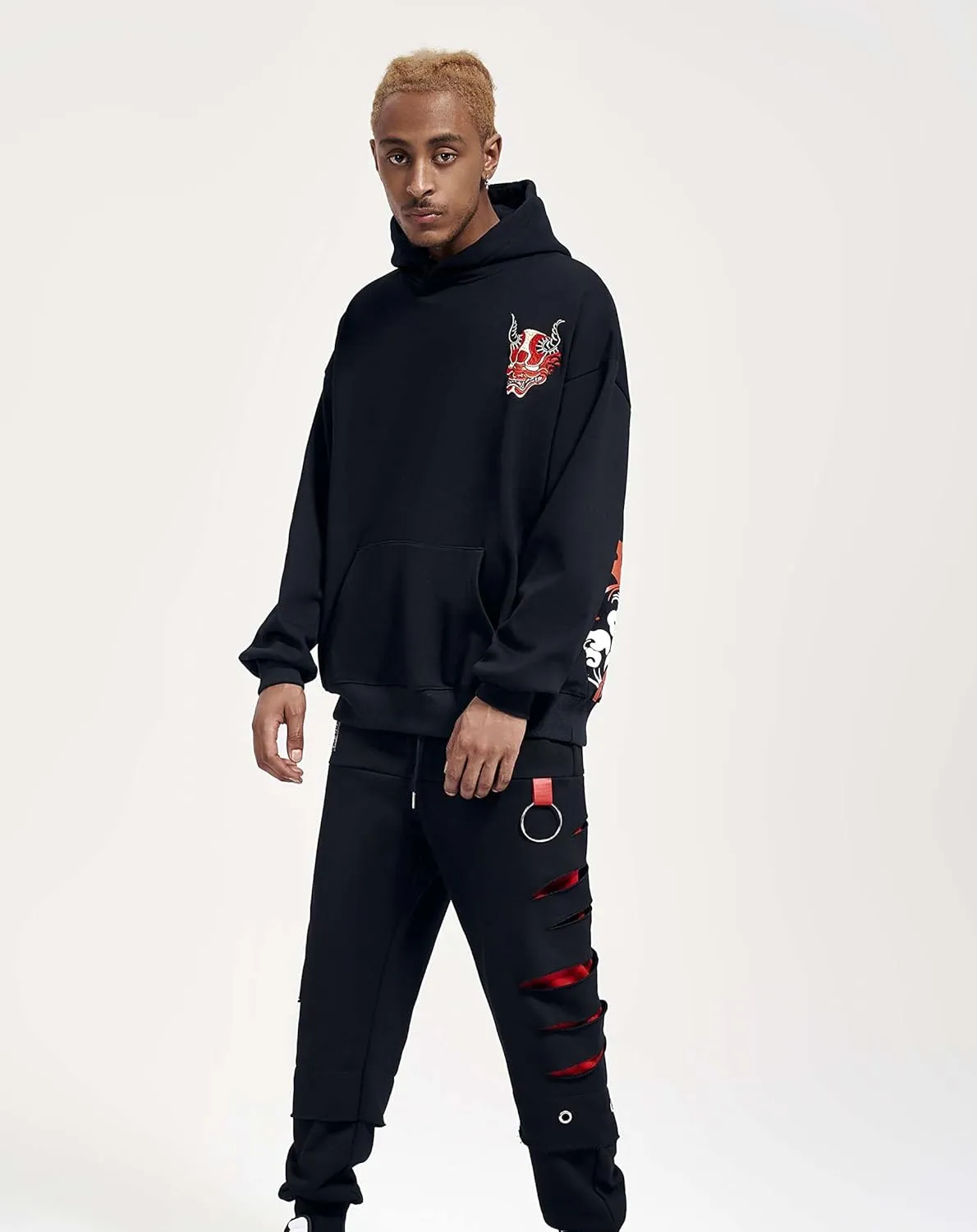 Niepce Inc Streetwear Men's Dragon Embroidered Heavyweight Graphic Hoodies