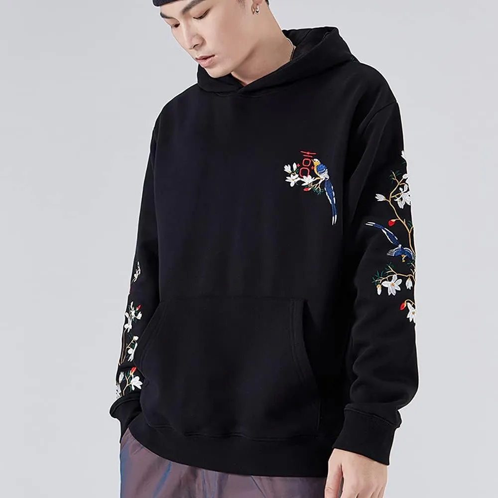 Niepce Inc Streetwear Men's Dragon Embroidered Heavyweight Graphic Hoodies