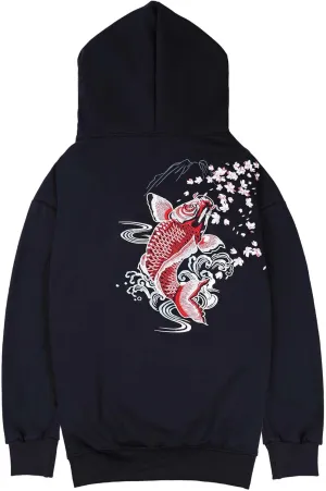 Niepce Inc Streetwear Men's Dragon Embroidered Heavyweight Graphic Hoodies