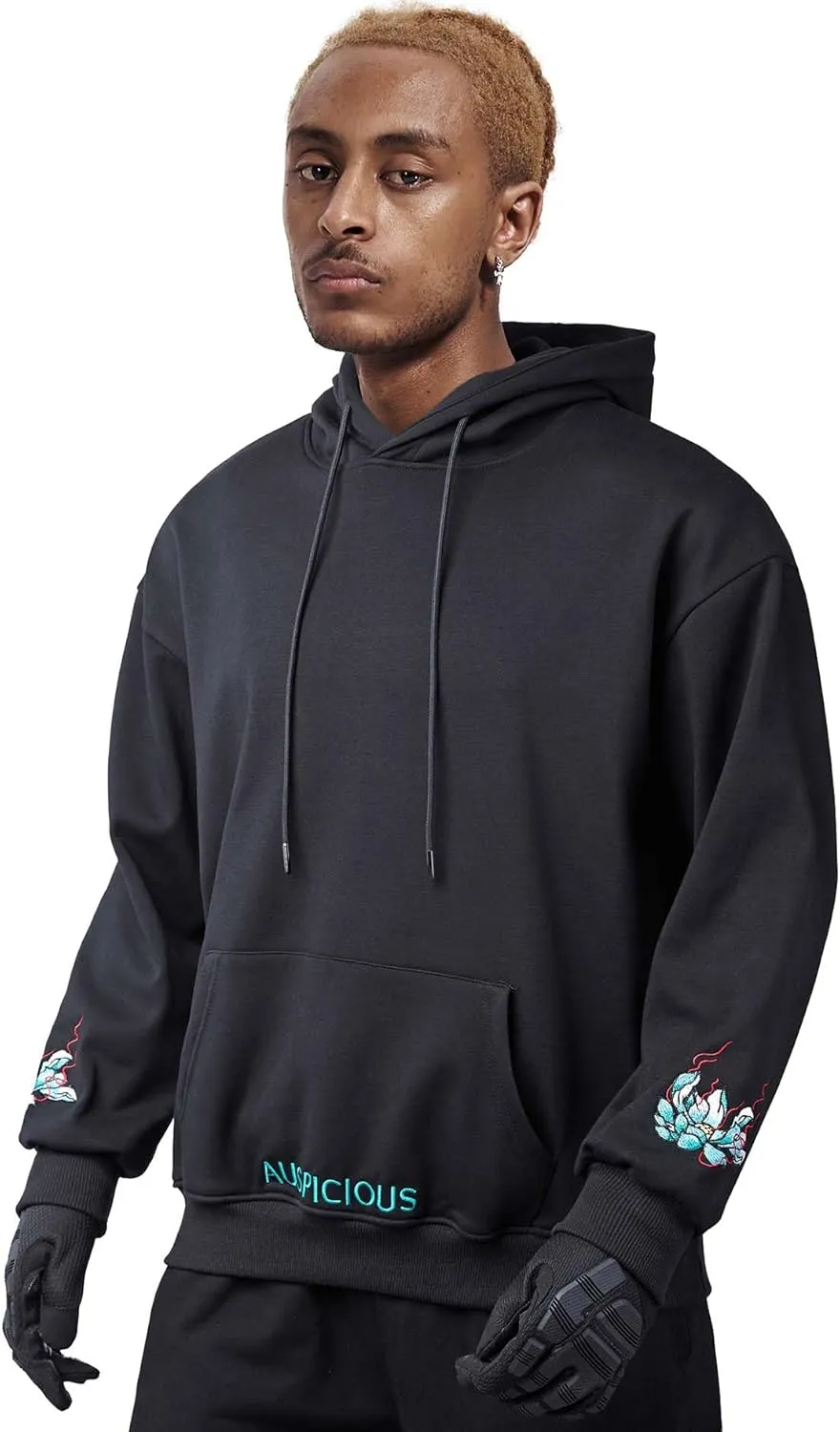 Niepce Inc Streetwear Men's Dragon Embroidered Heavyweight Graphic Hoodies