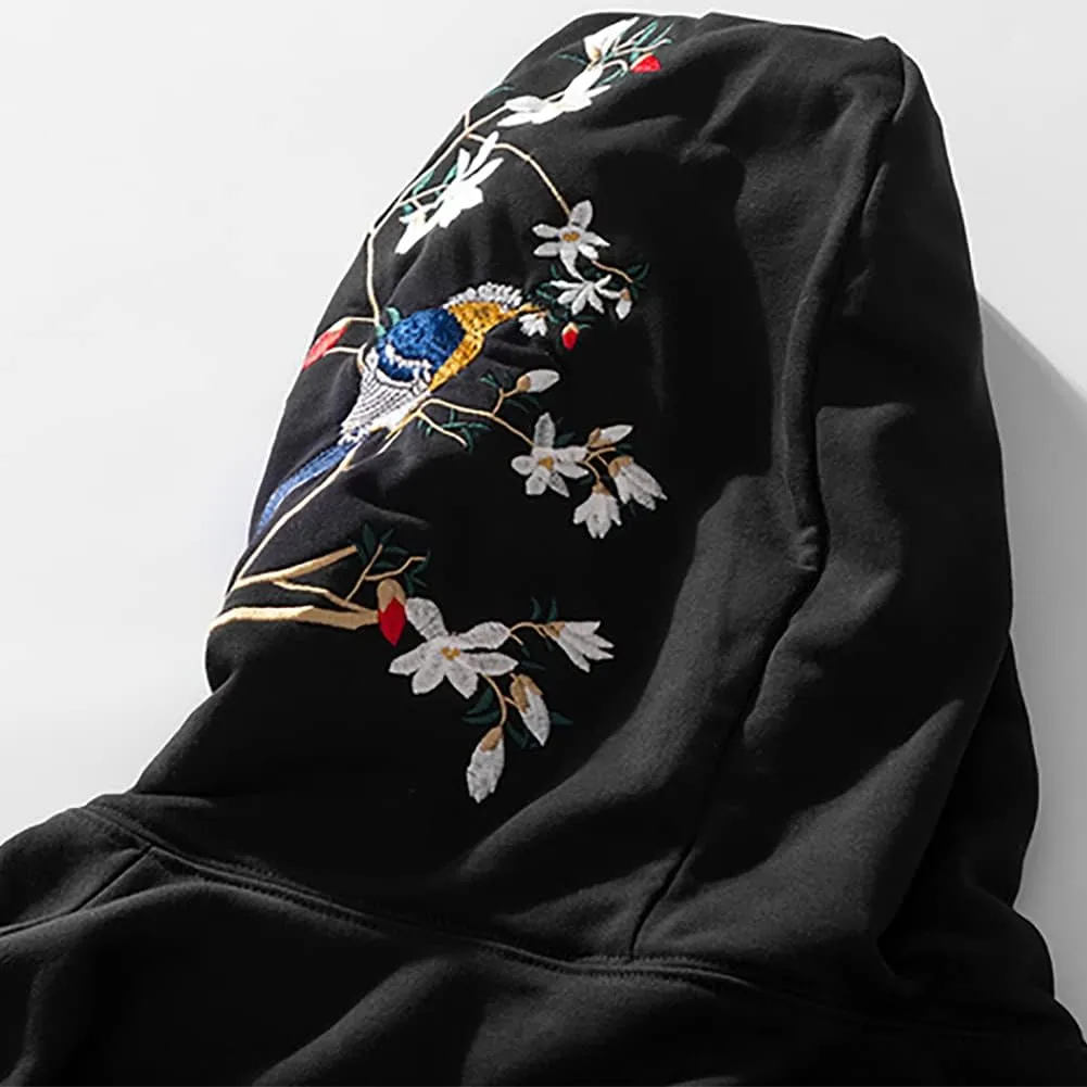Niepce Inc Streetwear Men's Dragon Embroidered Heavyweight Graphic Hoodies