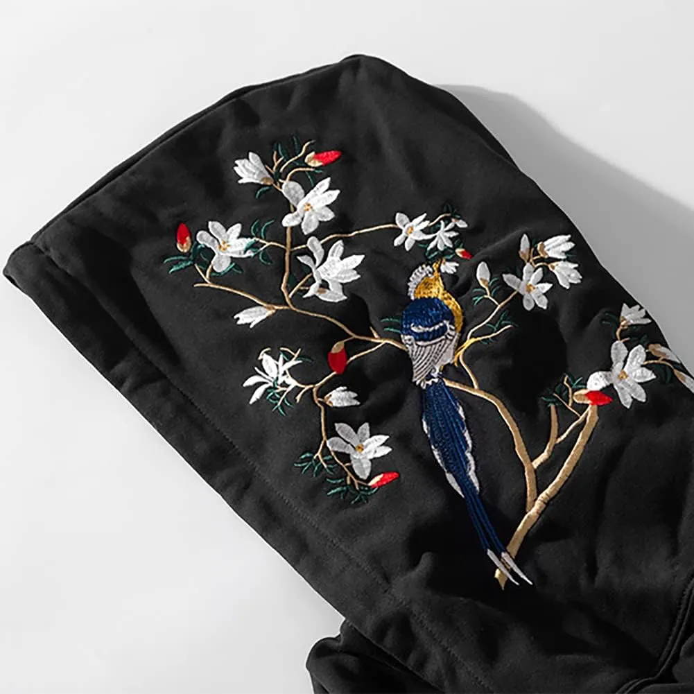 Niepce Inc Streetwear Men's Dragon Embroidered Heavyweight Graphic Hoodies