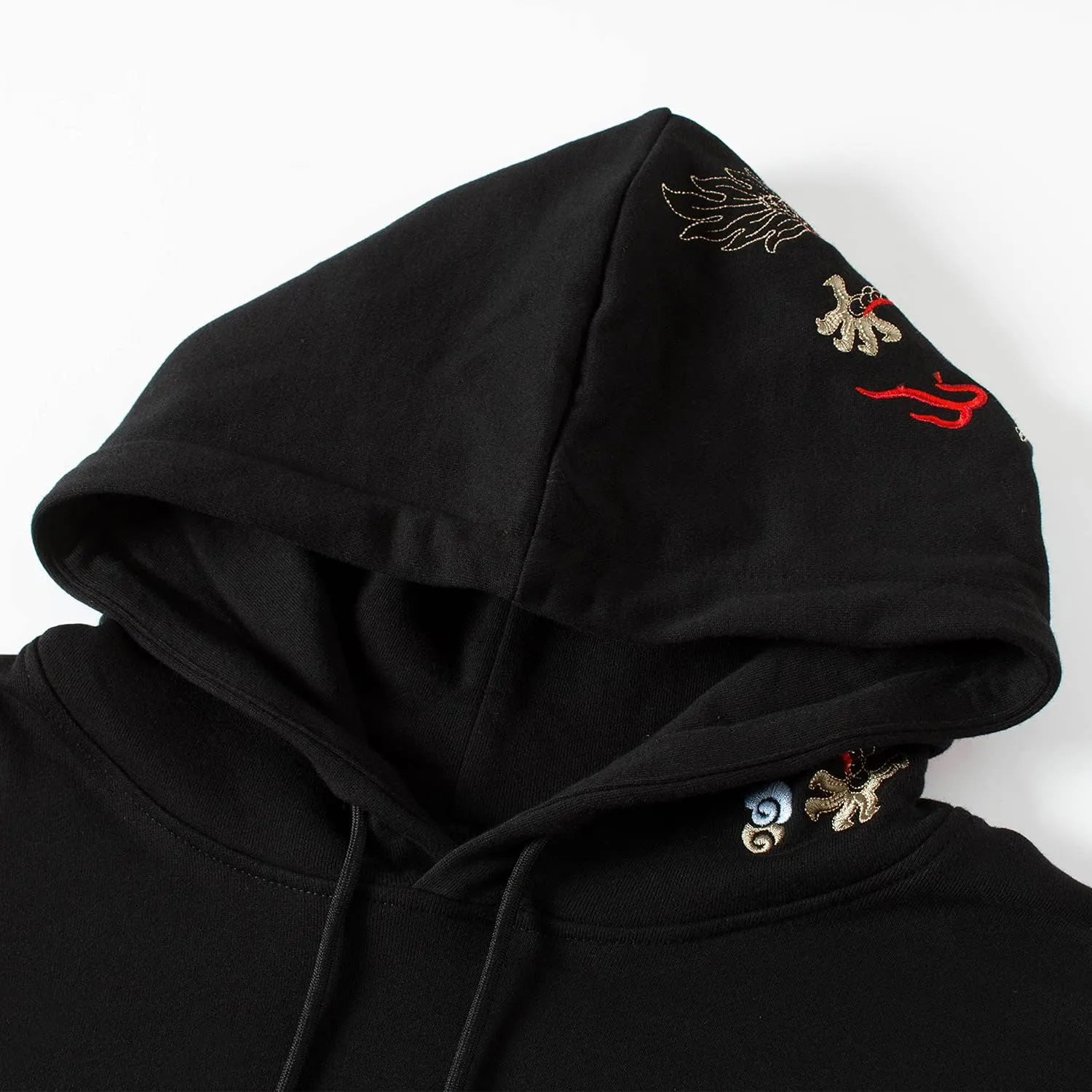 Niepce Inc Streetwear Men's Dragon Embroidered Heavyweight Graphic Hoodies