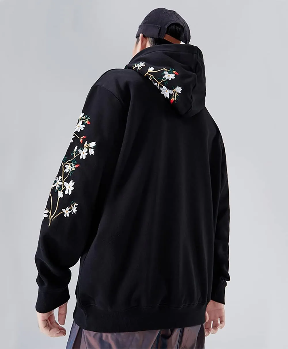 Niepce Inc Streetwear Men's Dragon Embroidered Heavyweight Graphic Hoodies
