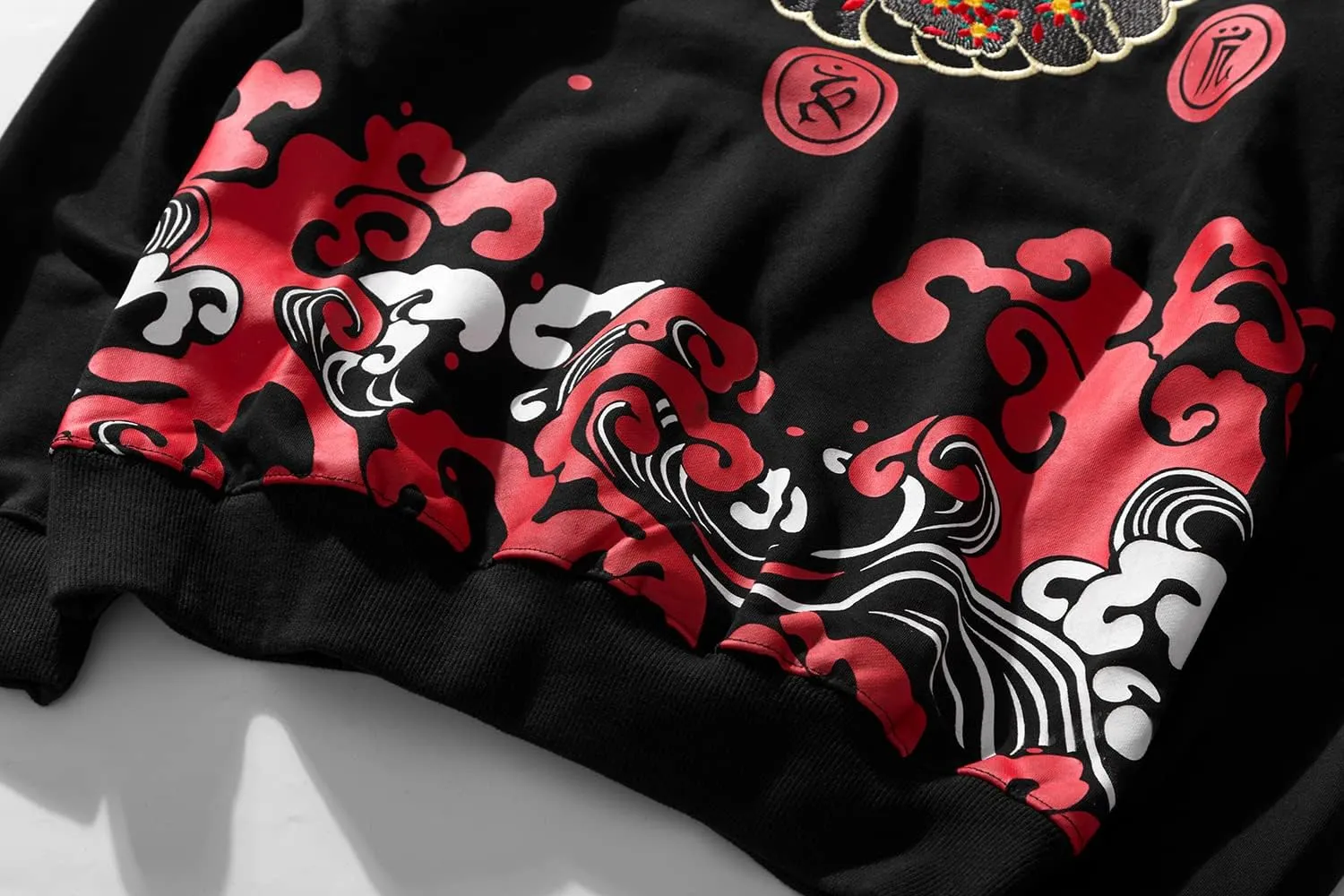 Niepce Inc Streetwear Men's Dragon Embroidered Heavyweight Graphic Hoodies