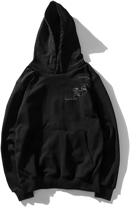Niepce Inc Streetwear Men's Dragon Embroidered Heavyweight Graphic Hoodies